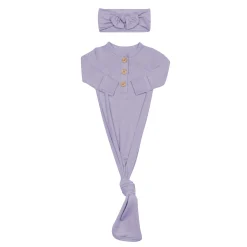 Discount Kyte Baby Knotted Gown with Bow Set in Taro