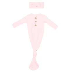 Clearance Kyte Baby Knotted Gown with Bow Set in Sakura