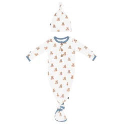 Online Kyte Baby Knotted Gown with Hat Set in Teddy Bear