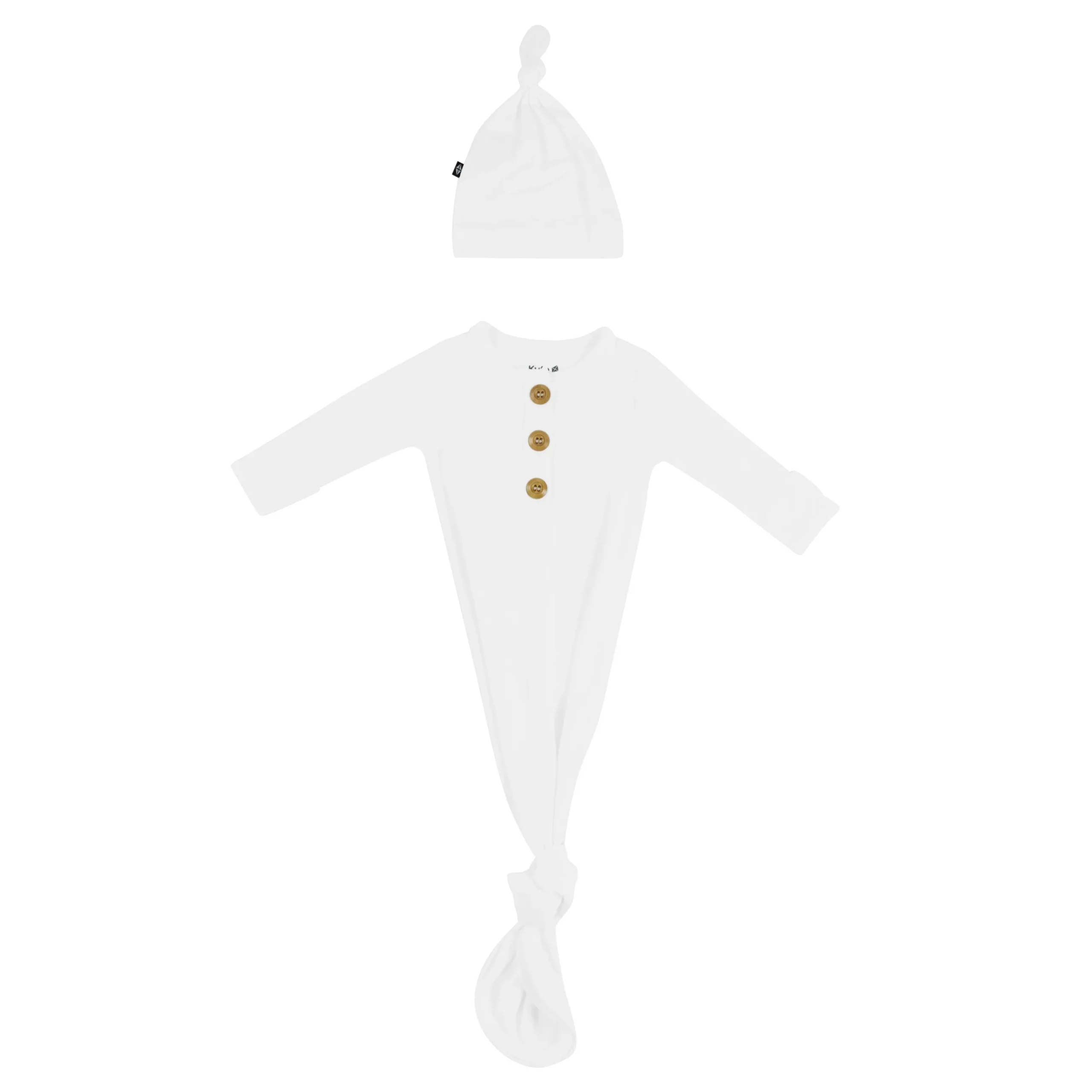 Kyte Baby Knotted Gown with Hat Set in Cloud