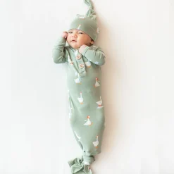 Clearance Kyte Baby Knotted Gown with Hat Set in Silly Goose