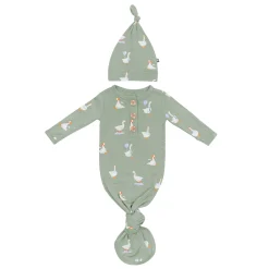 Clearance Kyte Baby Knotted Gown with Hat Set in Silly Goose