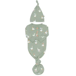 Clearance Kyte Baby Knotted Gown with Hat Set in Silly Goose