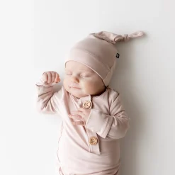 Online Kyte Baby Knotted Gown with Hat Set in Blush