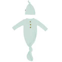 Best Kyte Baby Knotted Gown with Hat Set in Sage