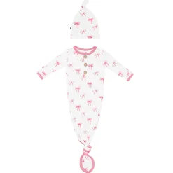 Hot Kyte Baby Knotted Gown with Hat Set in Bow