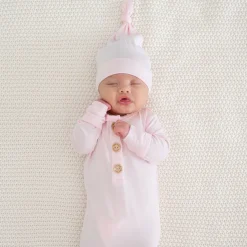 Best Kyte Baby Knotted Gown with Hat Set in Sakura