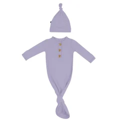 Best Kyte Baby Knotted Gown with Hat Set in Taro