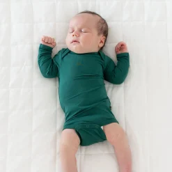 Outlet Kyte Baby Long Sleeve Bodysuit in Emerald