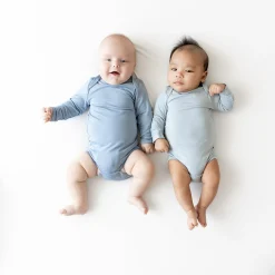 Sale Kyte Baby Long Sleeve Bodysuit in Fog