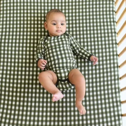 Online Kyte Baby Long Sleeve Bodysuit in Gingham Fir