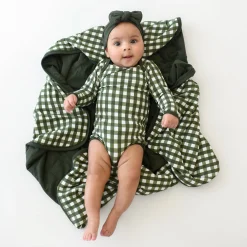 Online Kyte Baby Long Sleeve Bodysuit in Gingham Fir