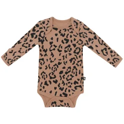 Best Kyte Baby Long Sleeve Bodysuit in Latte Leopard