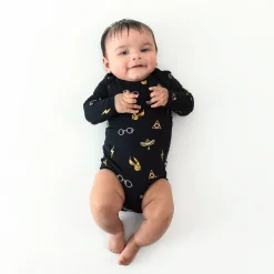 Outlet Kyte Baby Long Sleeve Bodysuit in Midnight Icon