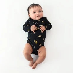 Outlet Kyte Baby Long Sleeve Bodysuit in Midnight Icon