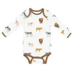 Hot Kyte Baby Long Sleeve Bodysuit in Moo