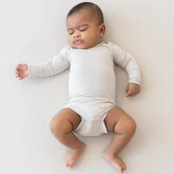 New Kyte Baby Long Sleeve Bodysuit in Oat