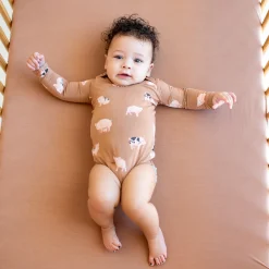Outlet Kyte Baby Long Sleeve Bodysuit in Pig