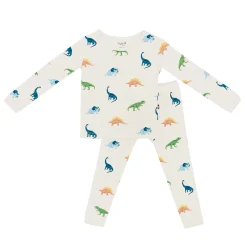 New Kyte Baby Long Sleeve Pajamas in Ecru Roar