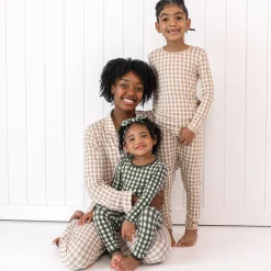 Online Kyte Baby Long Sleeve Pajamas in Gingham Bisque
