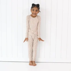 Online Kyte Baby Long Sleeve Pajamas in Gingham Bisque