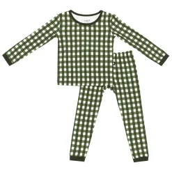 Discount Kyte Baby Long Sleeve Pajamas in Gingham Fir