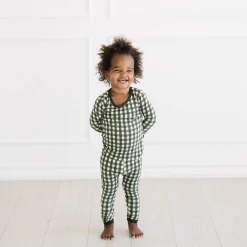 Discount Kyte Baby Long Sleeve Pajamas in Gingham Fir