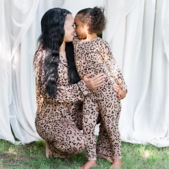 Discount Kyte Baby Long Sleeve Pajamas in Latte Leopard