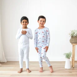Hot Kyte Baby Long Sleeve Pajamas in Small Mist Stripe
