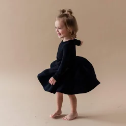 Online Kyte Baby Long Sleeve Tiered Dress in Midnight