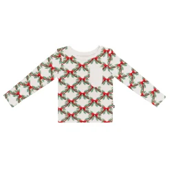 Best Kyte Baby Long Sleeve Toddler Crew Neck Tee in Holiday Bow