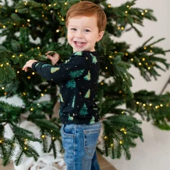 Sale Kyte Baby Long Sleeve Toddler Crew Neck Tee in Twinkle Tree