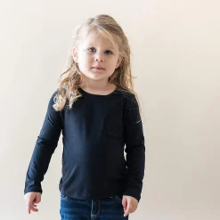 Discount Kyte Baby Long Sleeve Toddler Crew Neck Tee in Midnight