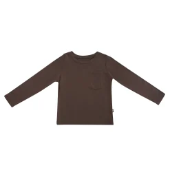 Clearance Kyte Baby Long Sleeve Toddler Crew Neck Tee in Espresso
