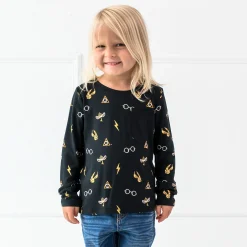 Discount Kyte Baby Long Sleeve Toddler Crew Neck Tee in Midnight Icon