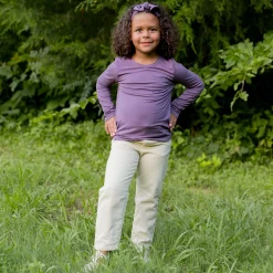 Clearance Kyte Baby Long Sleeve Toddler Crew Neck Tee in Currant