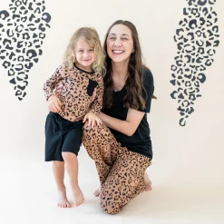 Kyte Baby Long Sleeve Toddler Crew Neck Tee in Latte Leopard