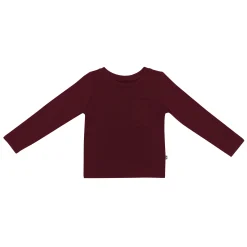 New Kyte Baby Long Sleeve Toddler Crew Neck Tee in Burgundy