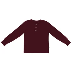 Clearance Kyte Baby Long Sleeve Toddler Henley Tee in Burgundy