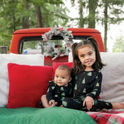 New Kyte Baby Long Sleeve Twirl Bodysuit Dress in Twinkle Tree