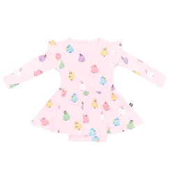 Discount Kyte Baby Long Sleeve Twirl Bodysuit Dress in Pastel Ghost