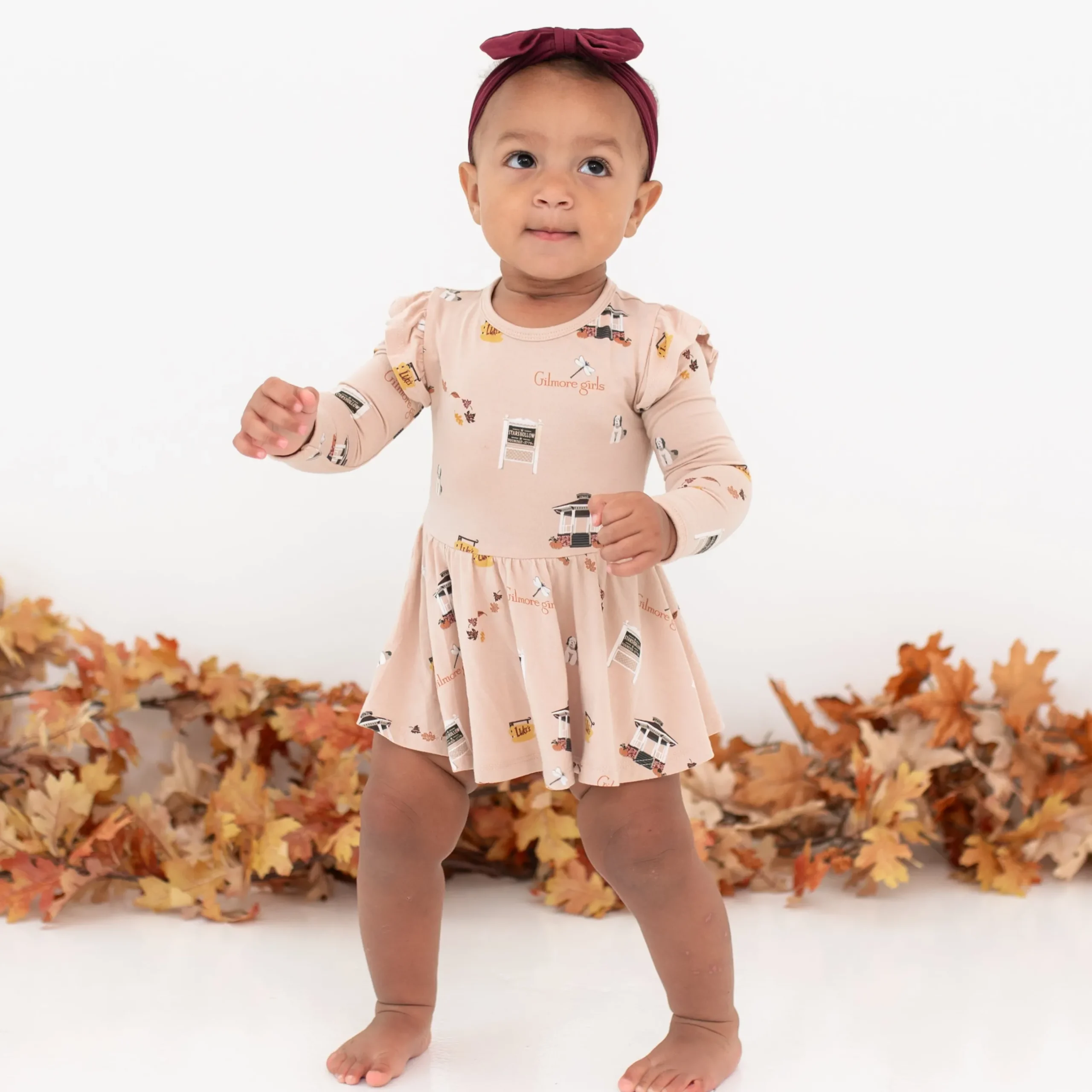 Sale Kyte Baby Long Sleeve Twirl Bodysuit Dress in Gilmore Girls