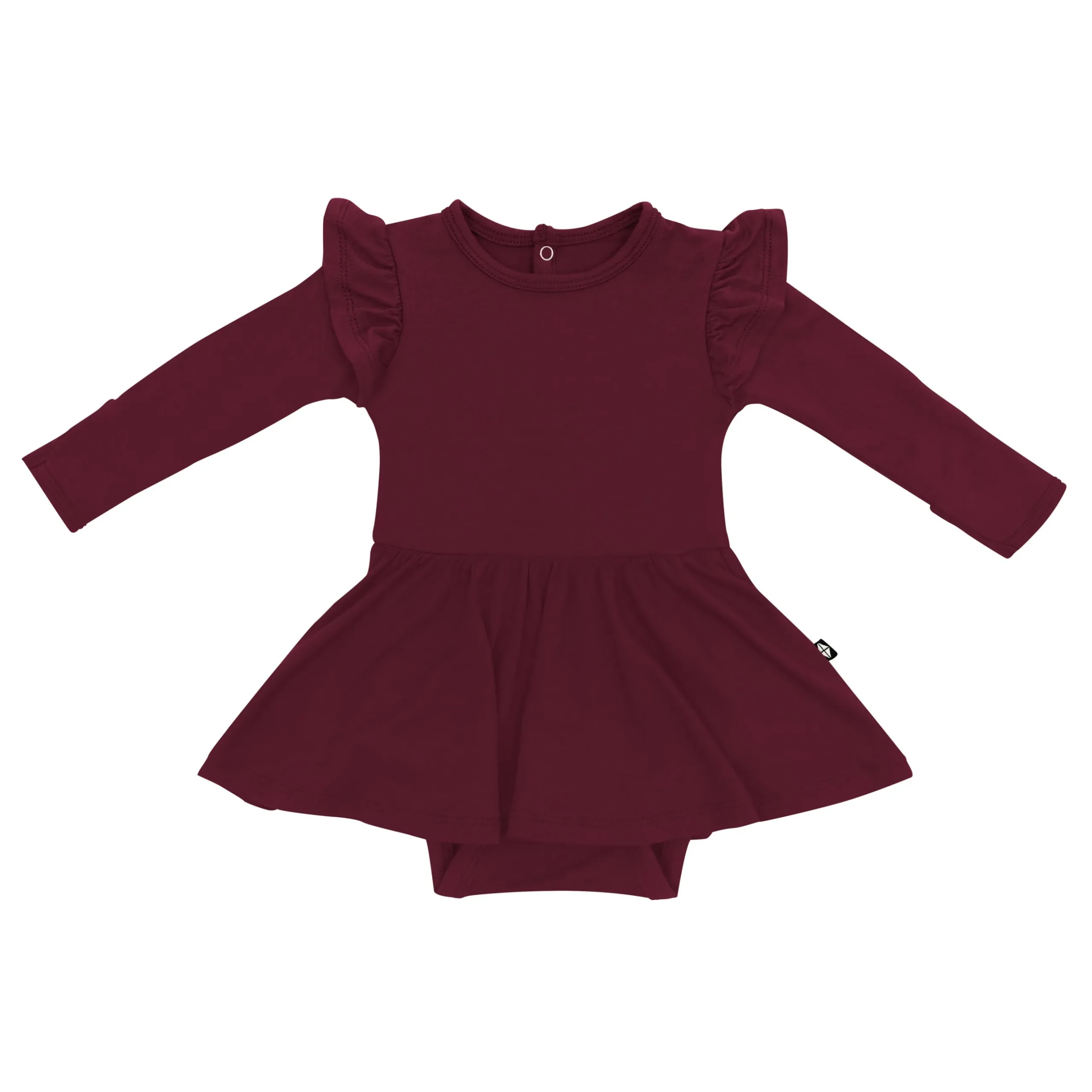 Clearance Kyte Baby Long Sleeve Twirl Bodysuit Dress in Burgundy
