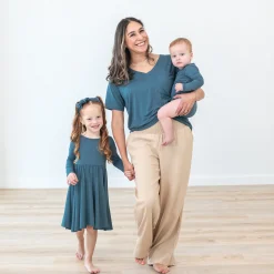 Outlet Kyte Baby Long Sleeve Twirl Dress in Atlantic