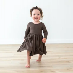 Sale Kyte Baby Long Sleeve Twirl Dress in Espresso