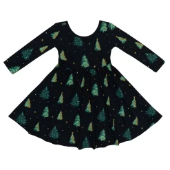 Outlet Kyte Baby Long Sleeve Twirl Dress in Twinkle Tree