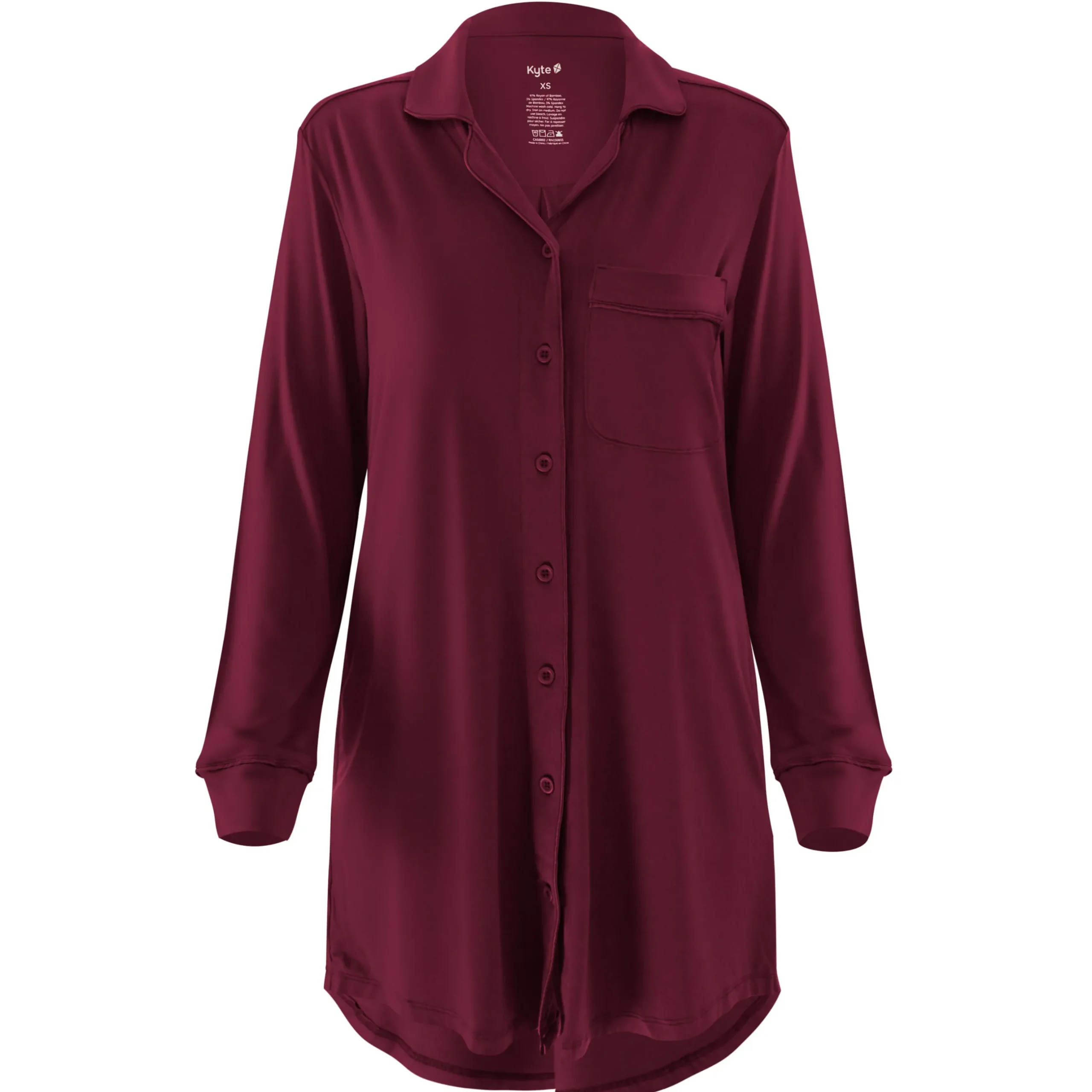 Clearance Kyte Baby Long Sleeve Women’s Nightshirt in Burgundy