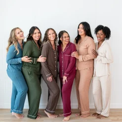 Online Kyte Baby Long-Sleeved Women's Pajama Set in with Cloud Trim Burgundy