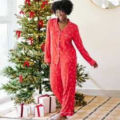 Discount Kyte Baby Long-Sleeved Women's Pajama Set in Candy Cane