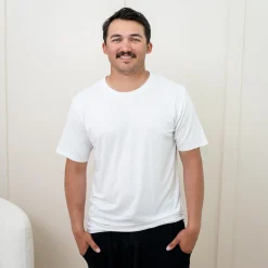 Kyte Baby Men's Crew Neck Tee in Snow